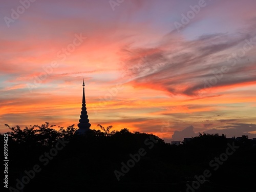sunset Phra Mahathat pagoda © Sirapop