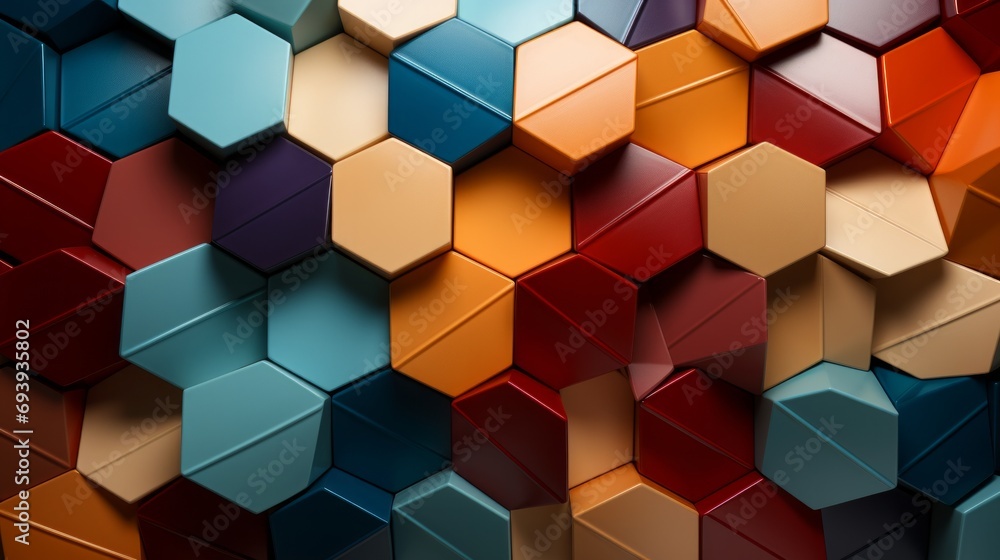 A vibrant group of geometric shapes, each one bursting with vivid hues, creates a stunning display of color and symmetry in this square composition A vibrant group of geometric shapes, each one bursting with vivid hues, creates a stunning display of color and symmetry in this square composition