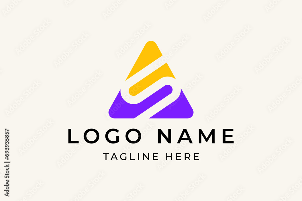 Letter As triangle logo design vector Letter As triangle logo design vector