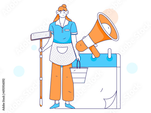 Virtual characters social communication concept business flat vector hand drawn illustration
