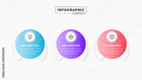 Vector circle infographic design template with 3 steps or options