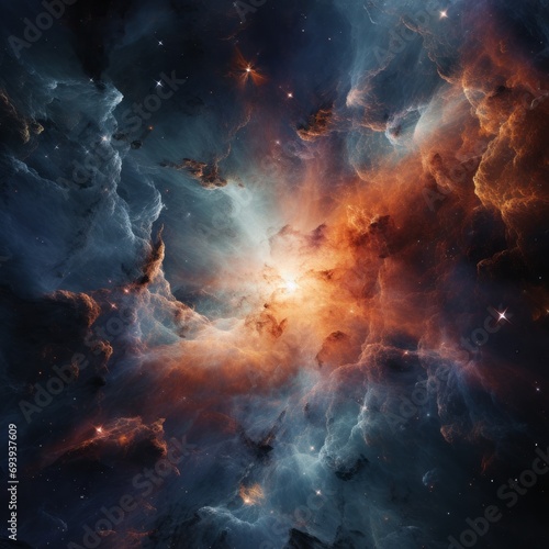 Nebula Space: Blue and Orange Background