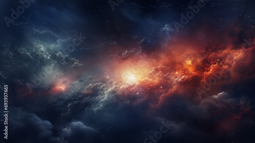 Nebula Space: Blue and Orange Background © Jardel Bassi