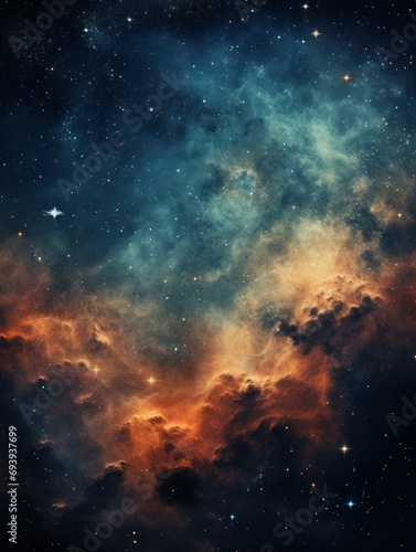 Nebula Space  Blue and Orange Background