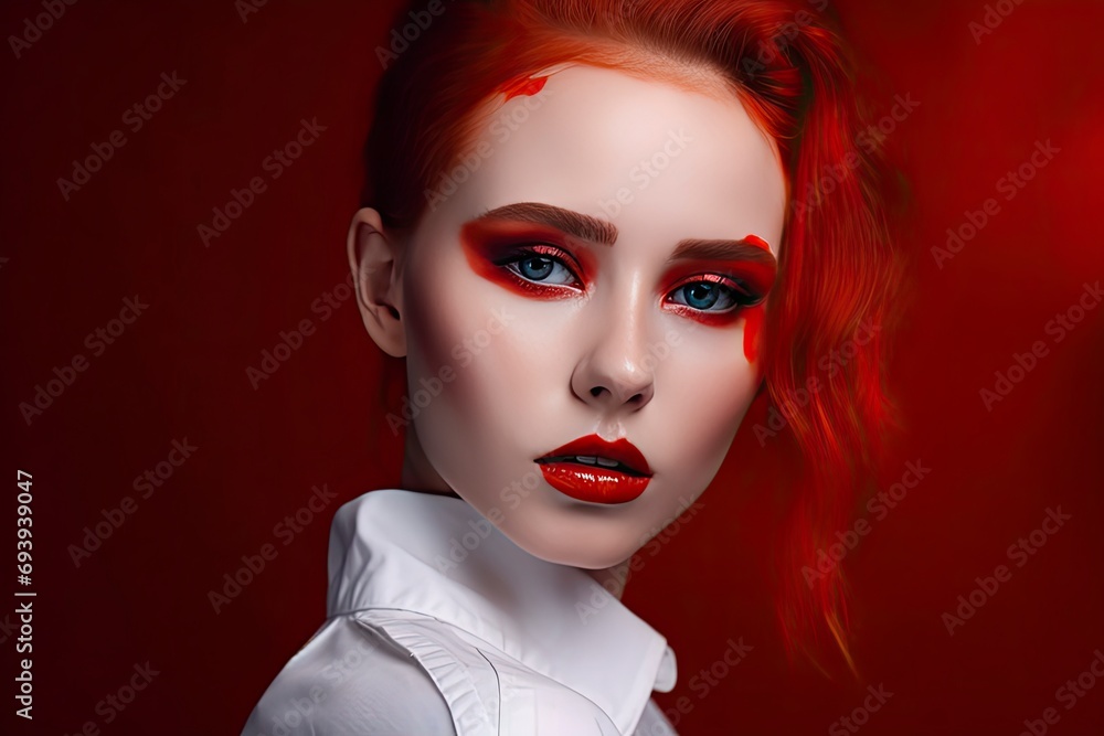 Model shoot of a girl with fancy face and make up Model shoot of a girl with fancy face and make up