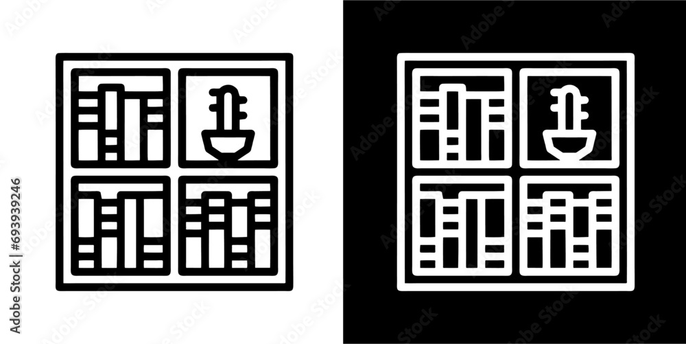 library books, school shelving, rack furniture icon. School and Education icon. Black Icon. Black line logo. library books, school shelving, rack furniture icon. School and Education icon. Black Icon. Black line logo.
