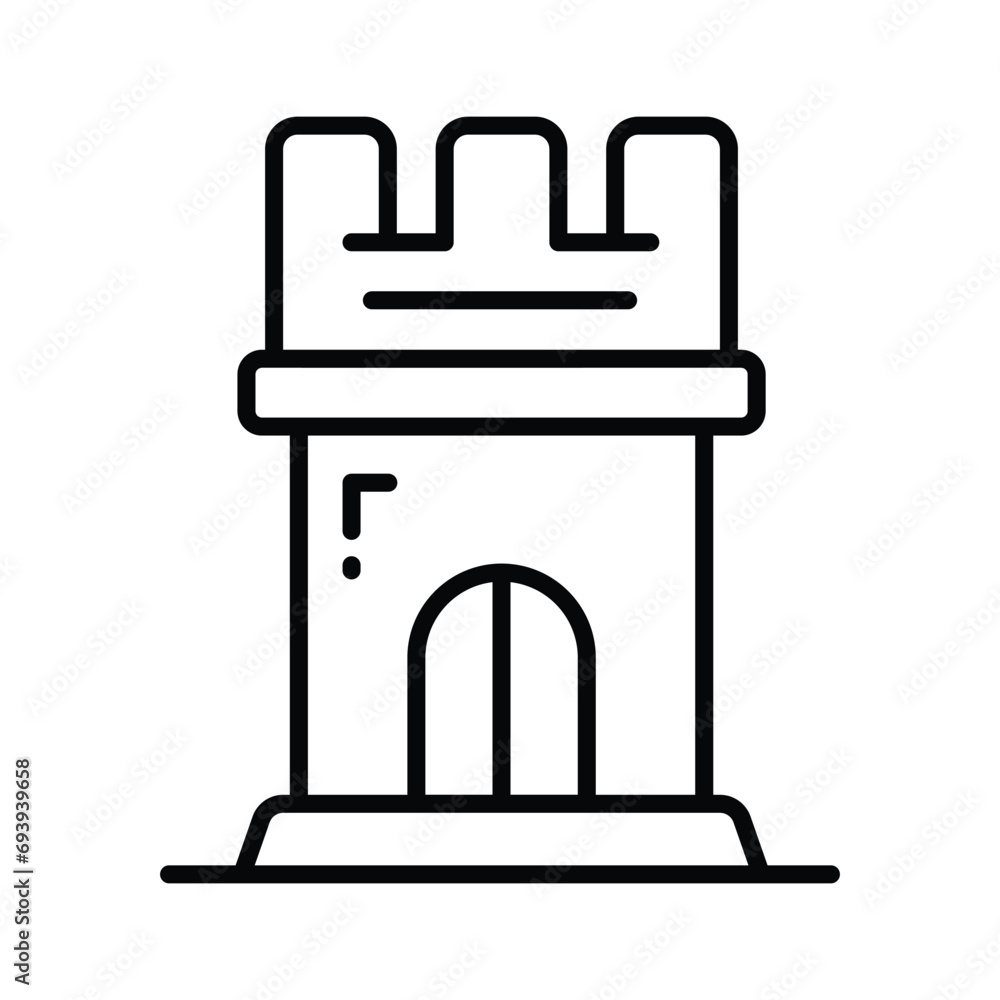 Icon of castle tower in trendy style, ready to use vector Icon of castle tower in trendy style, ready to use vector