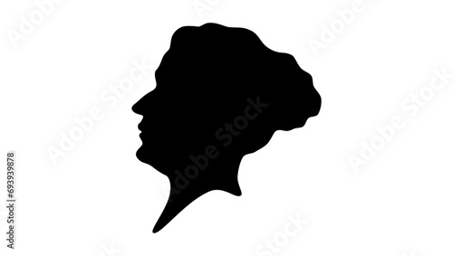 Felicia Hemans, black isolated silhouette photo