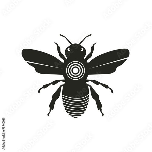 Bee vector on a white background. © mohaimin