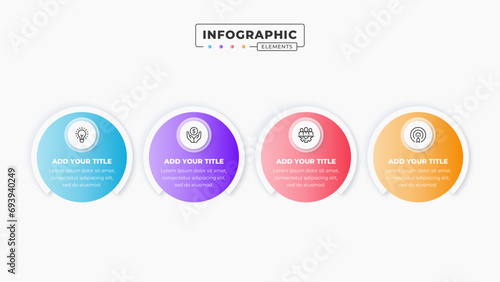 Vector business circle infographic design template with 4 steps or options