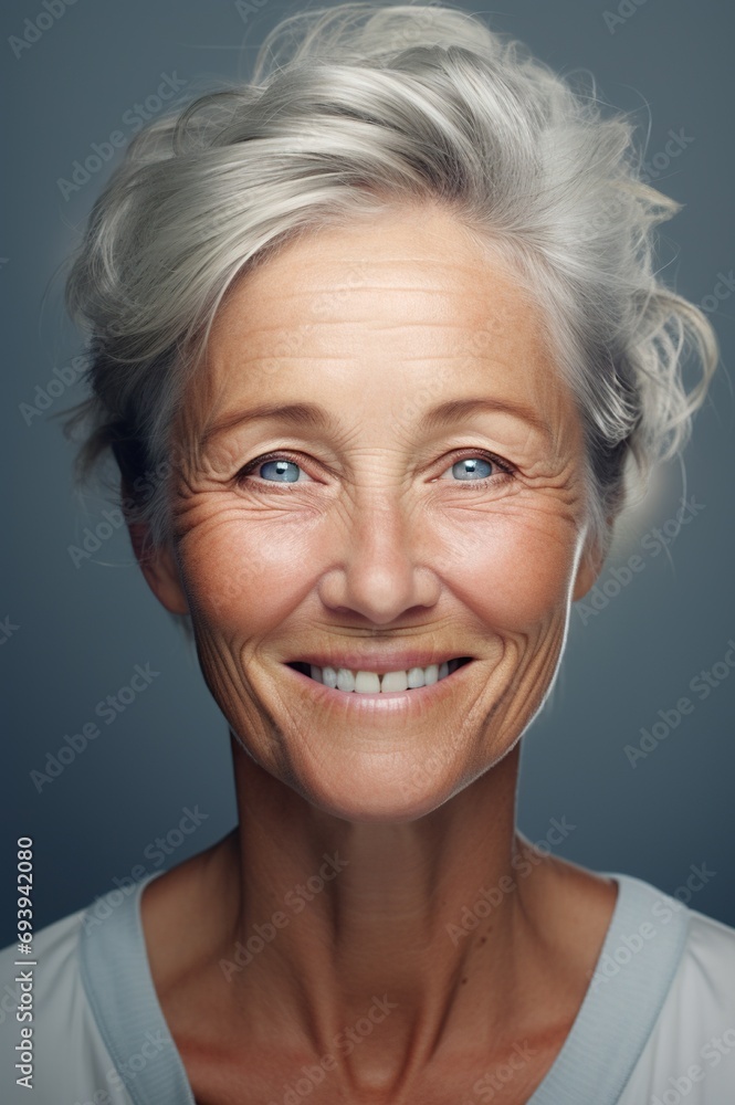 cheerful senior woman with grey hair portrait, attractive old female with wrinkles looking at camera, older people skin care concept cheerful senior woman with grey hair portrait, attractive old female with wrinkles looking at camera, older people skin care concept