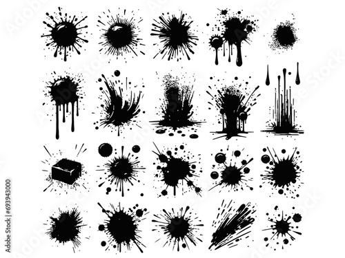 Vector Collection of Ink Splashes and Blots Generative AI