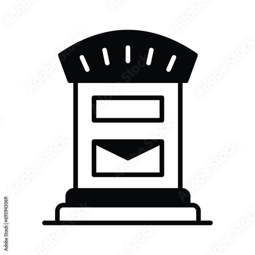 An icon of postal box, mail box vector design, postbox icon
