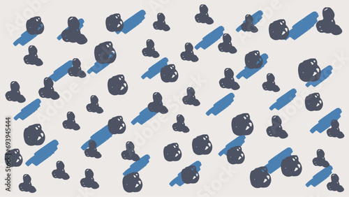Blue and gray grey vector flat organic confetti background