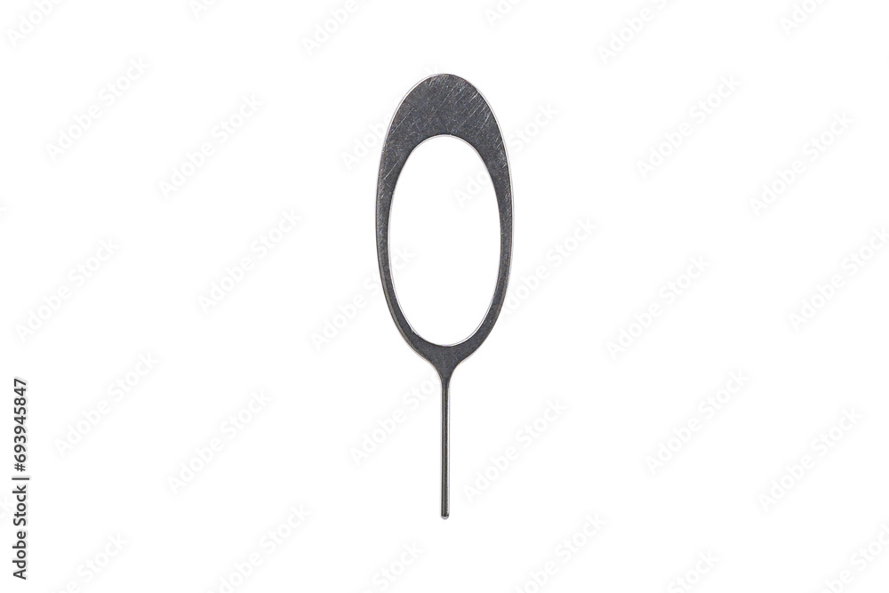 SIM card ejector pin isolated on white background. SIM card ejector pin isolated on white background.