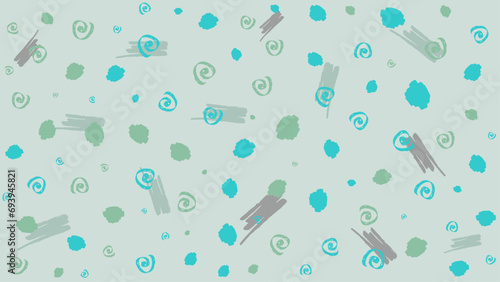 Green and blue vector falling tiny organic confetti background
