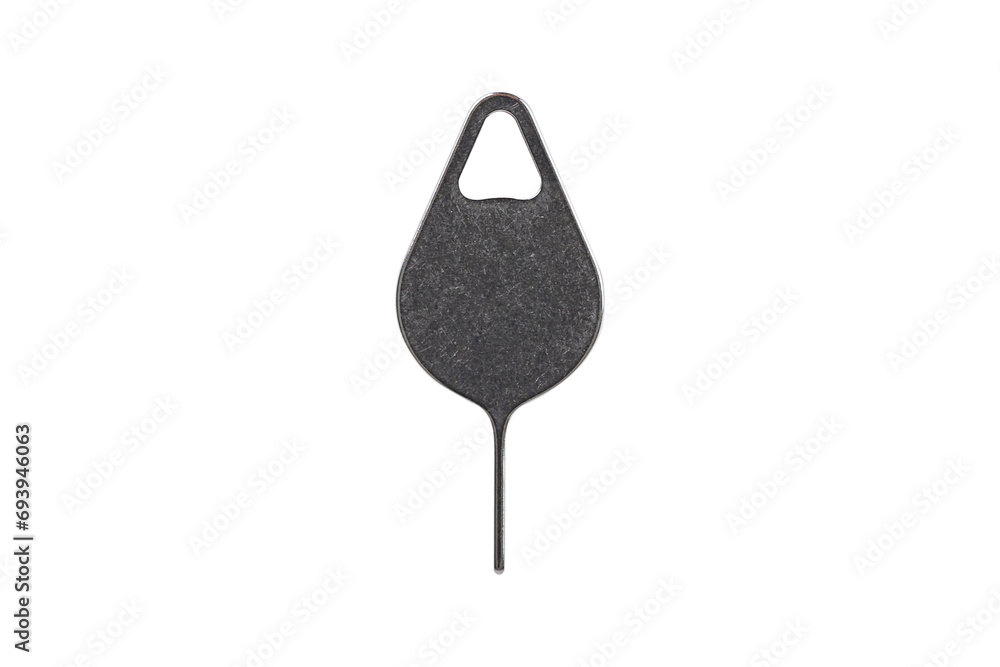 SIM card ejector pin isolated on white background. SIM card ejector pin isolated on white background.