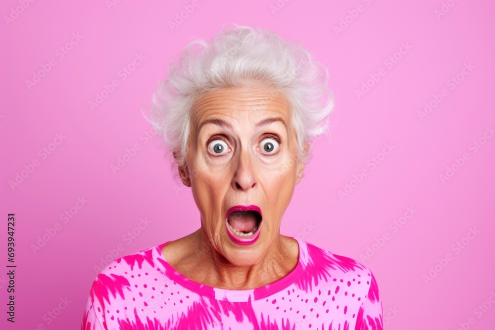 Shocked expression of senior woman Shocked expression of senior woman