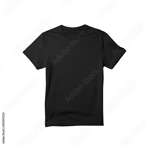 Blank Black T-Shirt on png background.