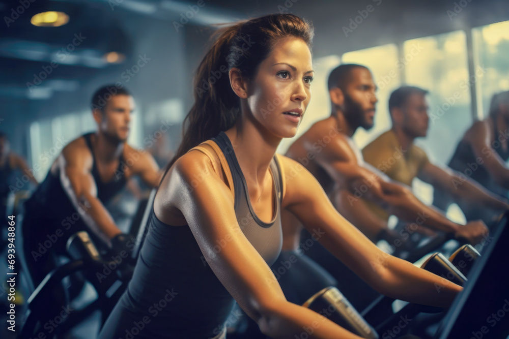 Intense Cardio Session with Fitness Class on Treadmills Intense Cardio Session with Fitness Class on Treadmills