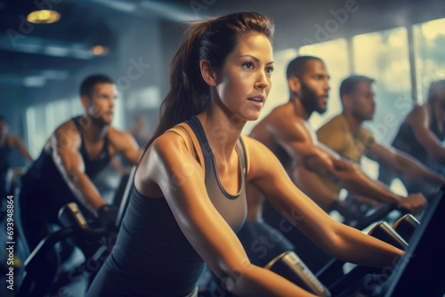 Intense Cardio Session with Fitness Class on Treadmills