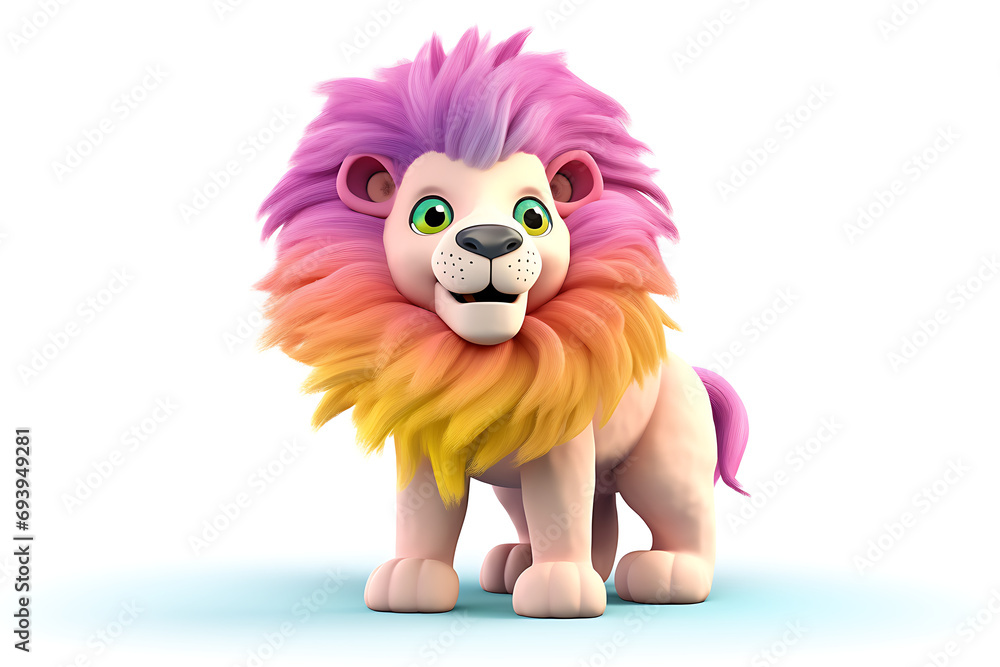Fototapeta premium Soft Pop Style Lion Illustration