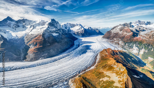 Aletsch gletsjer in de herfst photo