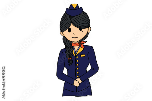 Female Stewardess Vector