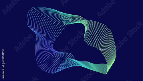 Blue and green abstract digital equalizer sound wave line element