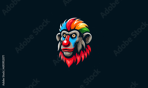 head baboon clown vector illustration mascot design