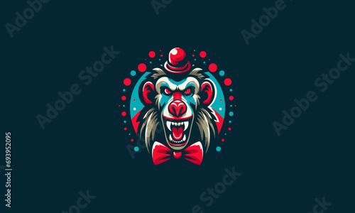 head baboon clown vector illustration mascot design
