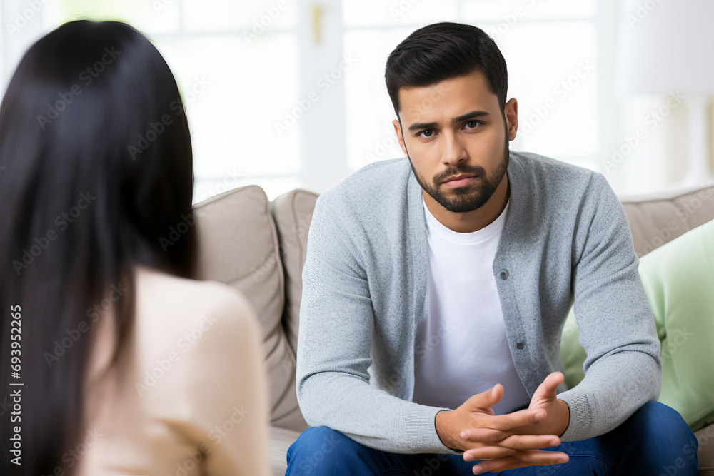 Young depressed woman talking to lady psychologist during session, mental health Young depressed woman talking to lady psychologist during session, mental health