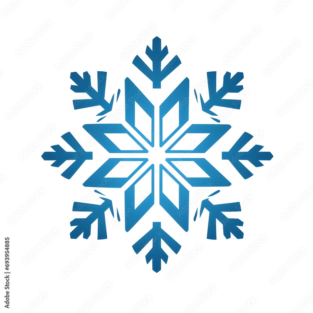 Blue beautiful minimalistic ethereal snowflake icon isolated on white background. New year, Christmas winter design element, frozen symbol, Vector illustration Blue beautiful minimalistic ethereal snowflake icon isolated on white background. New year, Christmas winter design element, frozen symbol, Vector illustration