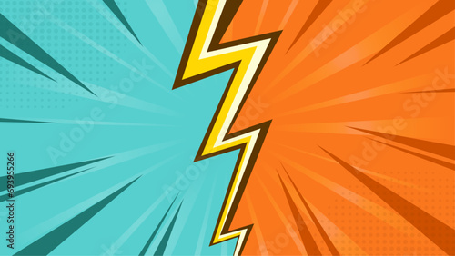 Green yellow and orange vector retro sunburst rays background