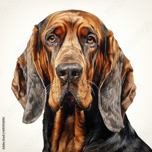 watercolor Bloodhound clipart  Generative Ai