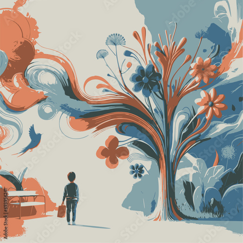 Abstract background themed around February 5-11's Children's Mental Health Week