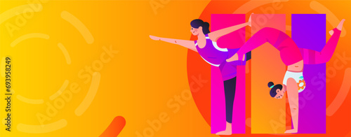 Practicing yoga, physical and mental health, flat vector character concept, operation hand drawn illustration
