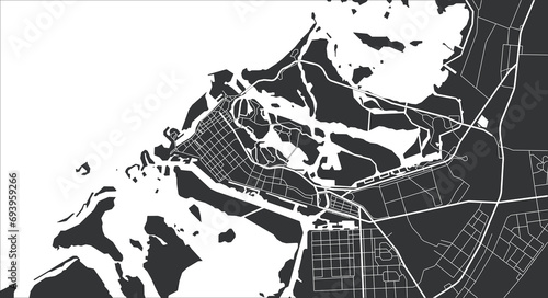 Layered editable vector illustration outline Map of Abu Dhabi,United Arab Emirates