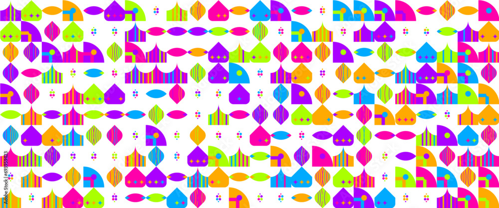 Colorful colourful abstract geometric mosaic banner design with simple shapes Colorful colourful abstract geometric mosaic banner design with simple shapes