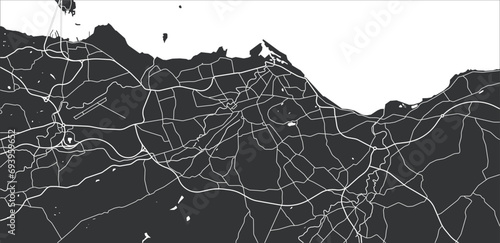 Layered editable vector illustration outline Map of Edinburgh,Scotland