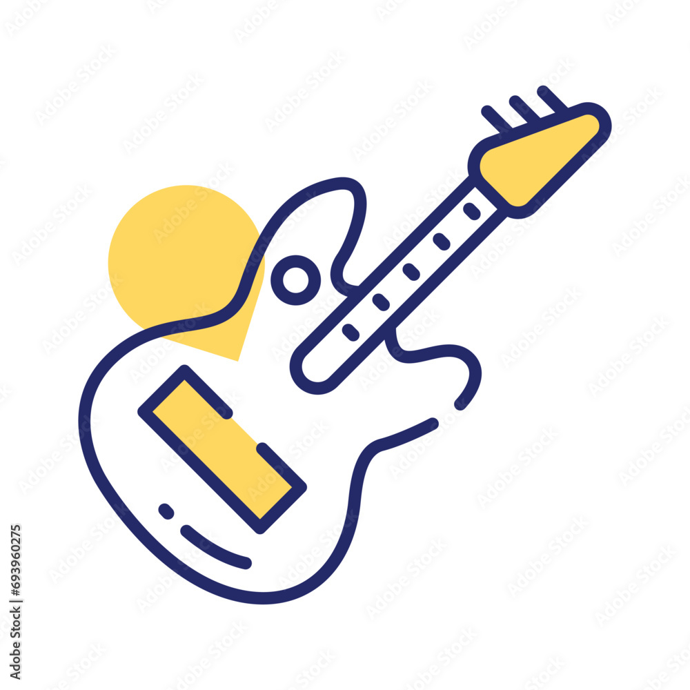 A string musical instrument vector design, premium icon of guitar in modern style