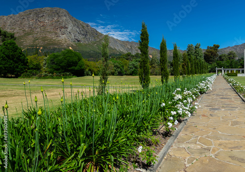 Huguenot memorial monument in the pretty town of Stellenbosch in South Africa photo