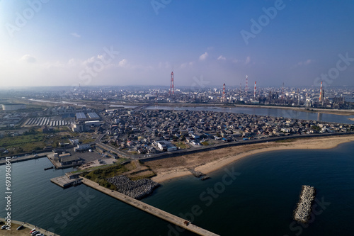 四日市コンビナート 磯津海岸からのドローンによる空撮