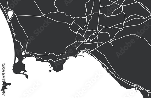Layered editable vector illustration outline Map of Naples,Italy photo