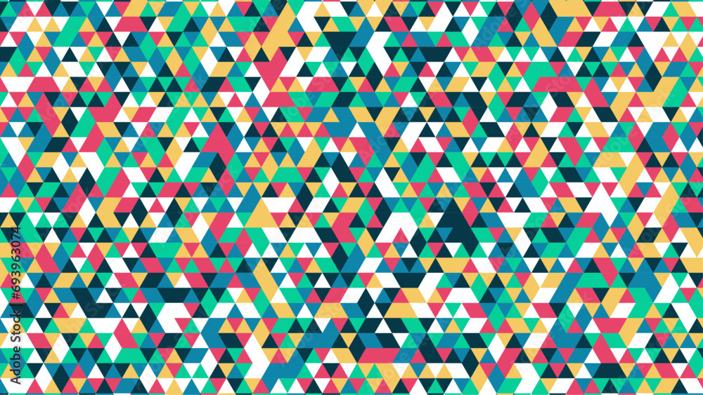 Naklejka premium Vector flat design colorful colourful geometric mosaic triangle background