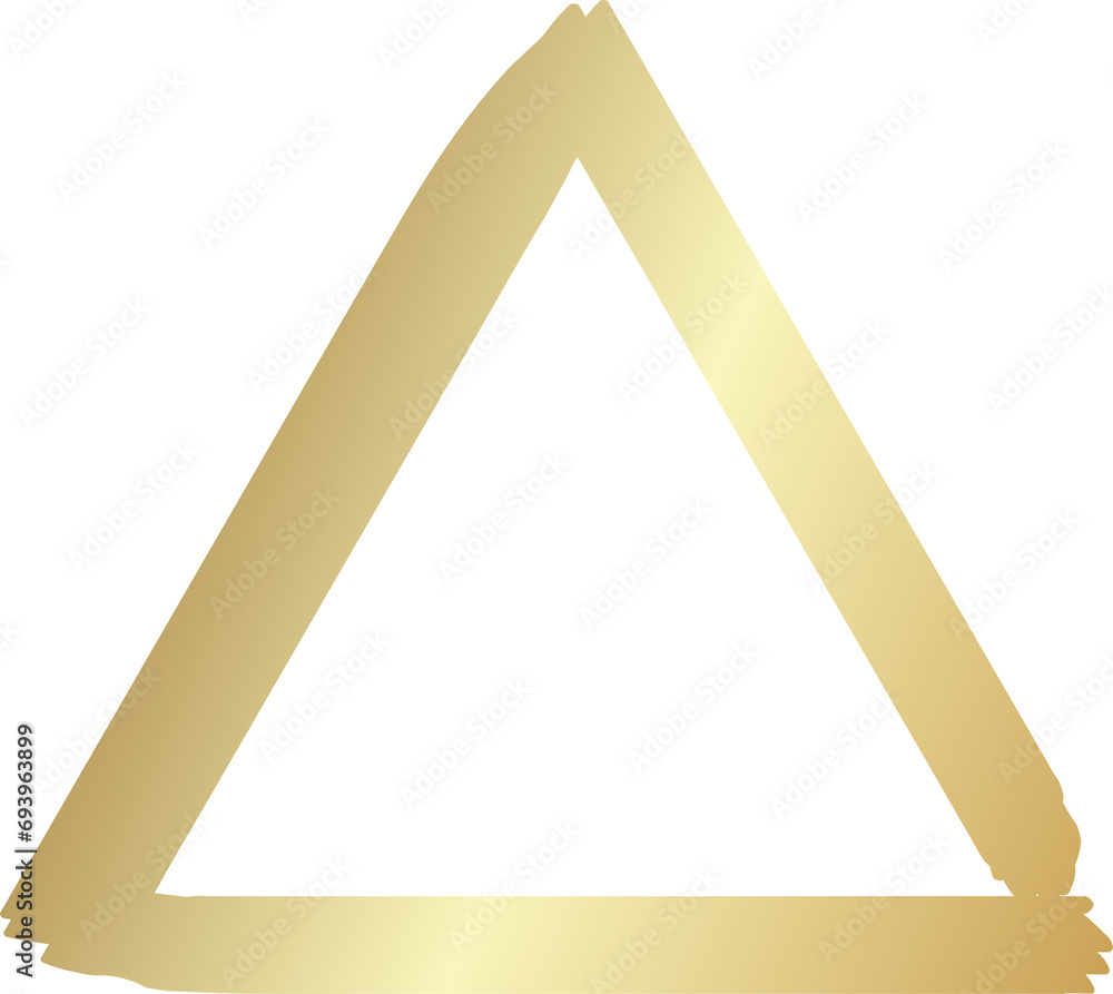Gold triangle drawn with a brush. Elements for design Gold triangle drawn with a brush. Elements for design