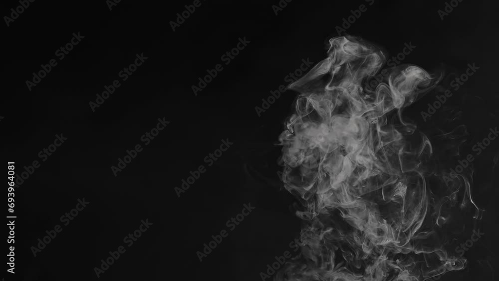Concept of harm from smoking and vaping. On the left is space for text and graphics. To the right are dissipating smoke rings.