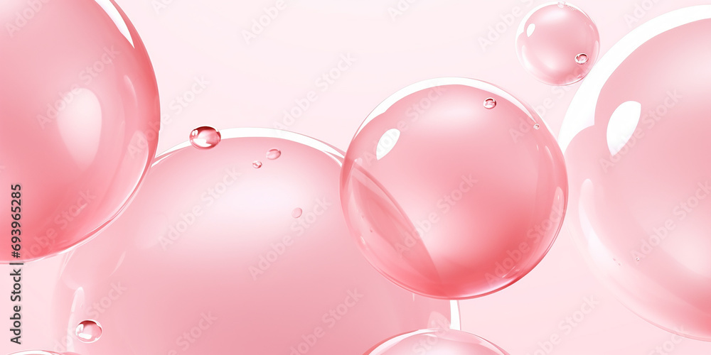 pink bubbles water drops background - obrazy, fototapety, plakaty 