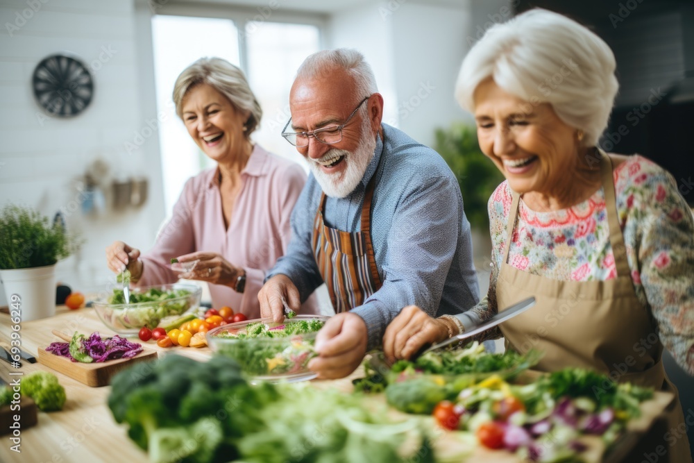 elder people making healthy food elder people making healthy food