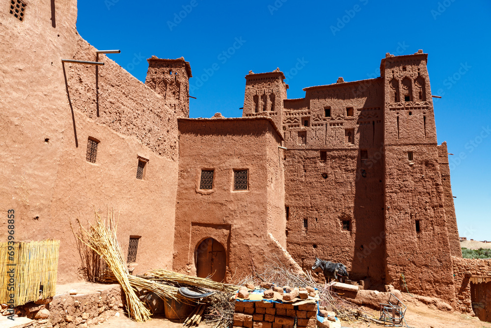 Exterior of Ait Ben Haddou, a fortified village in central Morocco, North Africa